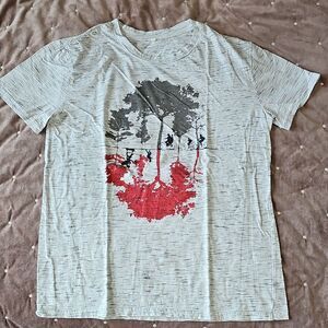 "Stranger Things" Graphic Print Kid's T-Shirt - Gray and Red, Size L